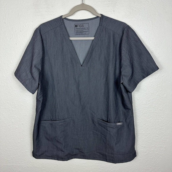 Figs Tops - Figs Women’s Gray Casma Scrub Top 3 Pocket Size XL Nurse Doctor Medical